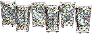 Ensemble de verres marocains, 6 pièces, longueur (6 cm) x largeur (6 cm)