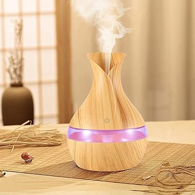 Humidificateur d'air et diffuseur d'huile d'aromathérapie avec 7 couleurs de led, sensible au