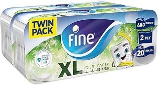 Rouleaux de papier toilette fins extra longs, 20 rouleaux