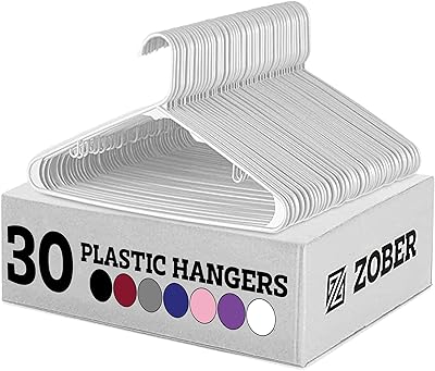 Paquet de 30 cintres en plastique zober cintres blanc robustes peu encombrants