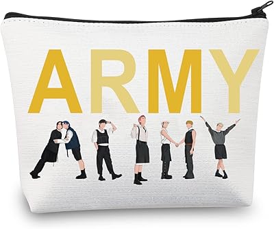 Trousse de maquillage musepark, cadeau pour les fans de bangtan boys, trousse de maquillage inspirée de la pâte k-pop, sac à fermeture éclair k-pop, sac militaire, moderne. Diaytar Sénégal : Le choix, la qualité, l'économie réunis