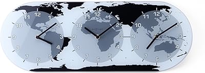 Nex time wanduhr "mondial " avec 3 cadres avec verre 50 x 186