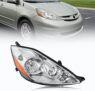 Ensemble de phare passager mostplus compatible avec toyota sienna 2006-2010 avec couvercle chromé/lentille