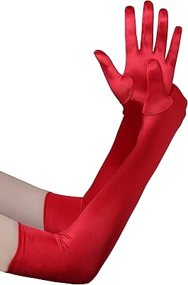 Gants en satin pour fête d'opéra des années 20, longueur coude, gants longs