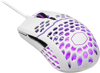Souris de jeu color master mm711 60g blanc brillant avec structure légère
