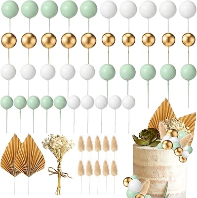 53 pièces boho vert blanc or mousse gâteau topper mini ballons or feuilles de palmier décorations de gâteau fleurs séchées pour bébé douche anniversaire fête de mariage. Faites des économies avec Diaytar, le leader du e-commerce discount au Sénégal