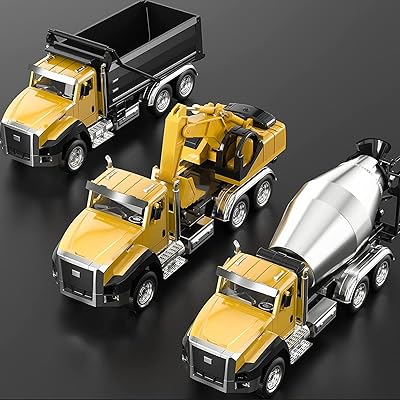 Ensemble de jouets de camions de construction 3 pièces véhicules d'ingénierie camion à