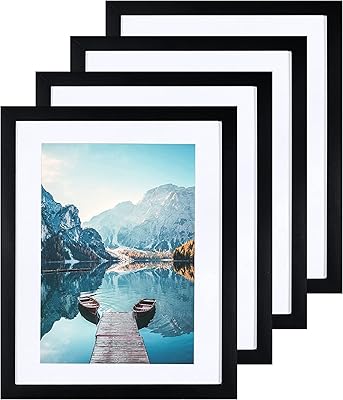Ensemble de 4 cadres photo bokini, cadre photo mural en plexiglas en bois