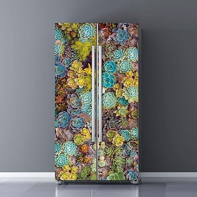 Autocollant de porte en vinyle autocollant natureart, autocollant amovible pour réfrigérateur en forme