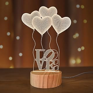 Veilleuse illusion 3d avec la phrase «je t'aime», veilleuse romantique pour la chambre
