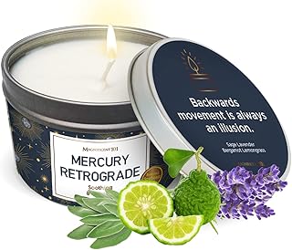Magnifique bougie d'aromathérapie rétrograde au mercure 101 - 6 oz - combustion de 30 heures | bougie en étain de cire de soja entièrement naturelle et biologique pour la purification, la relaxation et la guérison des chakras. Diaytar : La plateforme qui démocratise le shopping en ligne au Sénégal