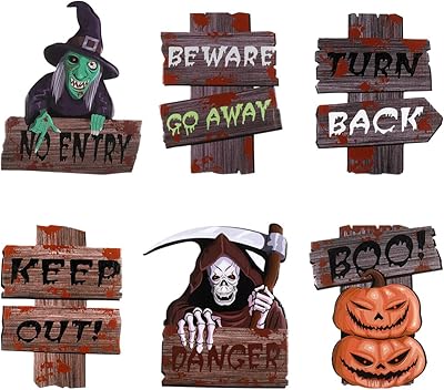 6 pièces panneaux de cour d'halloween décorations de jardin en plein air citrouille