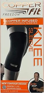 Paquet de 2 genouillères copperfit freedom manchons de compression infusés de cuivre
