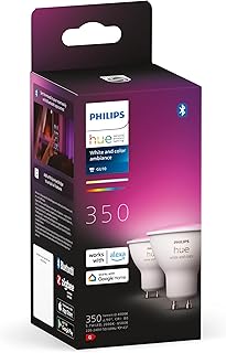 Ampoule intelligente philips hue, 2 pièces, blanche et couleur [spot gu10] avec bluetooth.