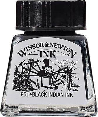 Bouteille d'encre à dessin winsor & newton, 14 ml, noir, 1005030