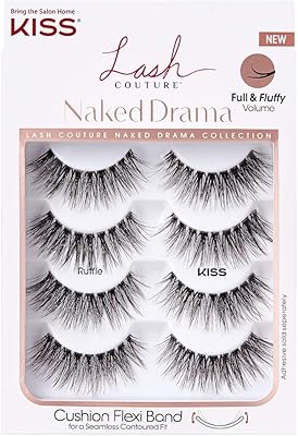 Kiss lash couture naked drama collection multipack, faux cils 3d en faux vison