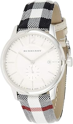 Montre burberry pour homme avec cadran blanc et bracelet en cuir - bu10002