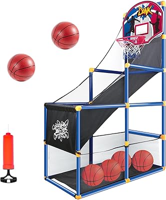 Un ensemble de jeux de basket pour enfants avec 6 ballons et anneaux