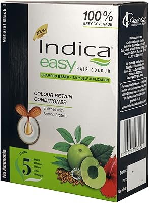 Shampoing colorant indica easy basis (natural black 1) aux extraits d'amla, de henné
