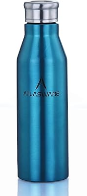 Bouteille d'eau en acier inoxydable atlasware fabriquée en inde 1000 ml (bleu brillant)