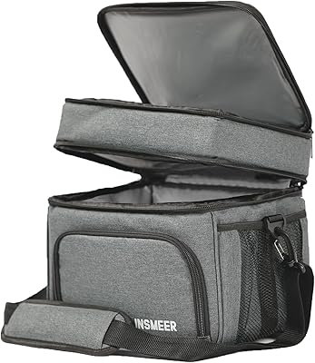 Sac à lunch insmeer sac isolé double couche réutilisable de 16 l