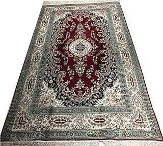 Tapis de conception orientale en soie entièrement fait à la main 1,83 m