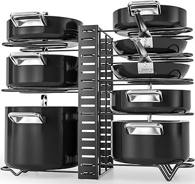 Organisateur de casseroles et poêles, support à casseroles à 8 couches, support à