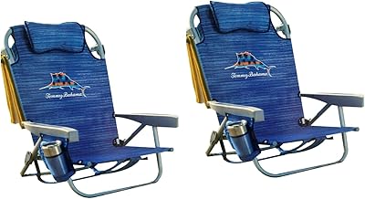 Chaise de plage deux pièces tommy bahama (poisson à voile et palmier), aluminium