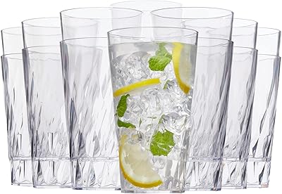 Gobelets en plastique transparent palmetto de 20 onces | ensemble de 16
