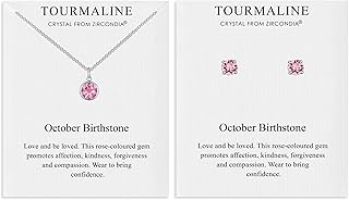 Ensemble collier et boucles d'oreilles avec pierre de naissance philip jones