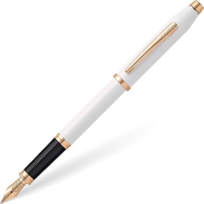 Stylo plume rechargeable cross century 2, pointe moyenne, avec coffret cadeau de luxe
