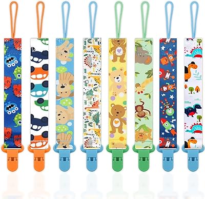 8 pièces attache-sucette pour bébé, attache-sucette pour bébé garçon et fille, support