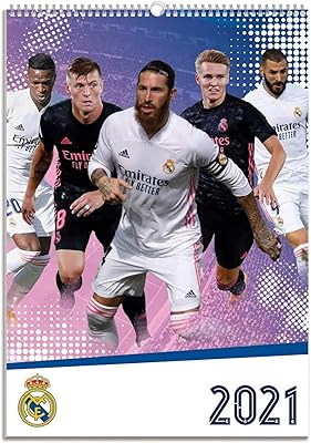 Calendrier mural real madrid 2021 calendrier de 12 mois de janvier 2021