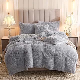 Ensemble de housse de couette en velours moelleux en fausse fourrure ohhamo