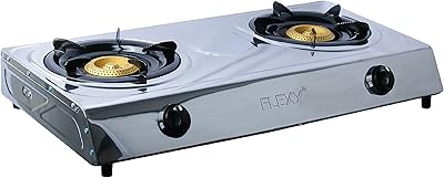 Cuisinière à gaz flexi | cuisinière à gaz à deux brûleurs en acier inoxydable (facile à nettoyer).. Des économies substantielles vous attendent sur Diaytar