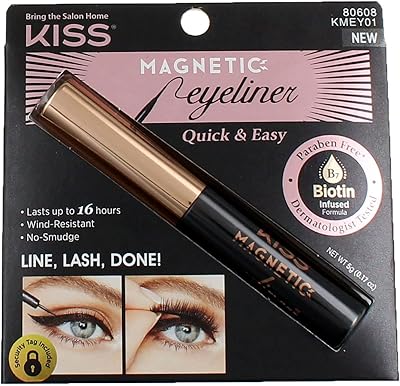 Eyeliner magnétique kiss noir 0,17 once (paquet de 2)