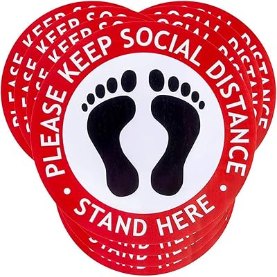 10pcs autocollants de signal de distance sociale, autocollant de maintien de la distance