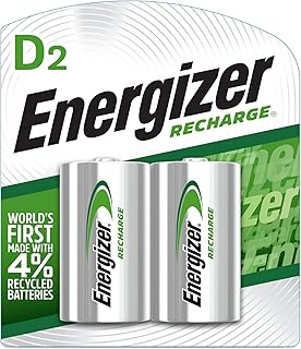 Batteries rechargeables energizer d (nimh, 2 500 mah) - paquet de 2, argent