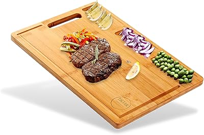 Planche à découper en bambou de luxe tic tac avec poignée, cuisine, surface