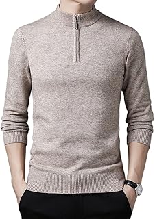 Obumi pull en tricot pour hommes à demi-fermeture éclair une pièce ajusté