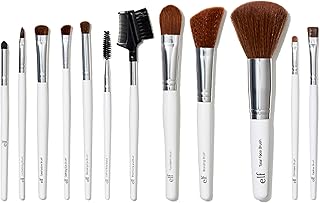Ensemble de 12 pinceaux de maquillage professionnels elf, pinceaux végétaliens pour estomper, modeler