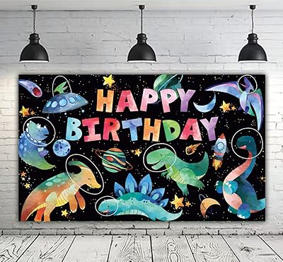 6x3 pieds aquarelle dinosaure toile de fond espace dinosaure thème fête d'anniversaire photographie