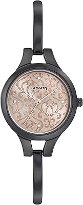 Montre pour femme avec mouvement à quartz, affichage analogique et bracelet en acier
