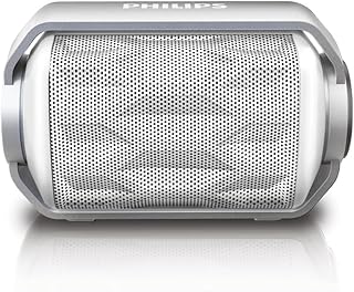 Haut-parleur bluetooth portable sans fil philips bt2200w/27 avec microphone intégré et batterie rechargeable