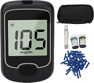 Kit de surveillance de la glycémie de haute précision avec glucomètre, 50 bandelettes
