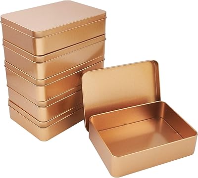 Olicraft 5 pièces boîtes rectangulaires en métal avec couvercles, petites boîtes en fer