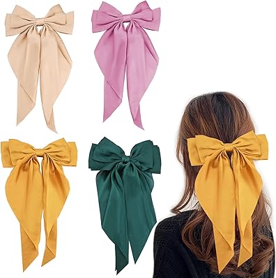 Pinces à cheveux pekiside à gros nœud, pinces françaises de couleur unie