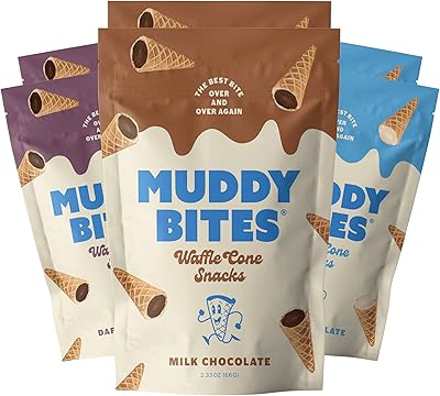 Cônes de gaufres fourrés au chocolat moody bites (paquet varié, 6 sachets)