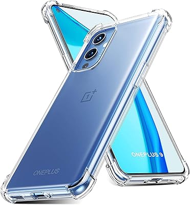 Coque emand pour oneplus 9, transparente avec coins renforcés d'absorption des chocs