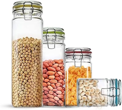 Récipient de conservation des aliments en verre | ensemble de 4 récipients hermétiques